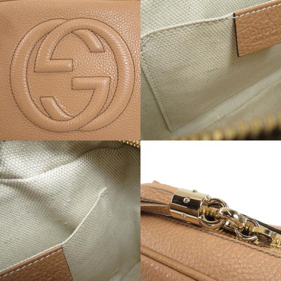 Gucci Soho Interlocking Shoulder Bag Calf Leather Beige - Picture 7 of 9